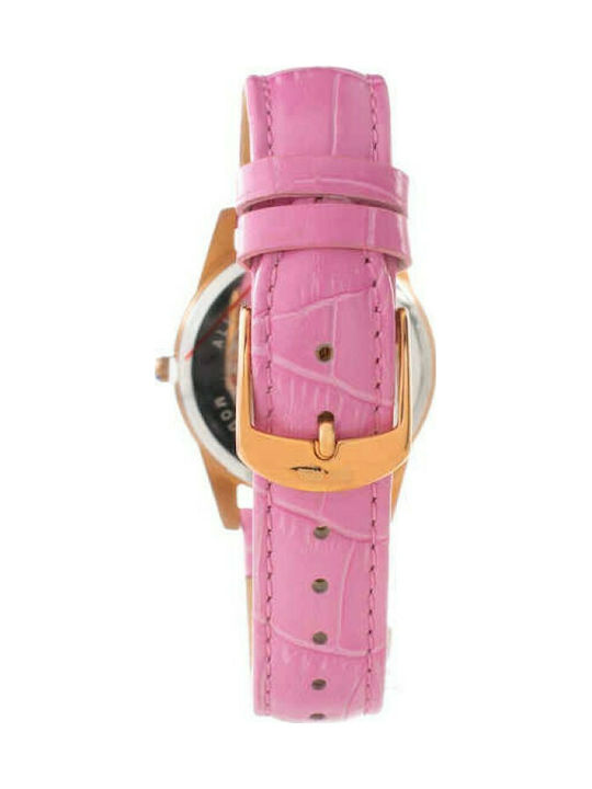 Folli Follie Watch with Pink Leather Strap