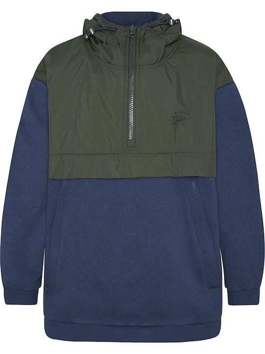 Sweatshirt with Hood Navy Blue