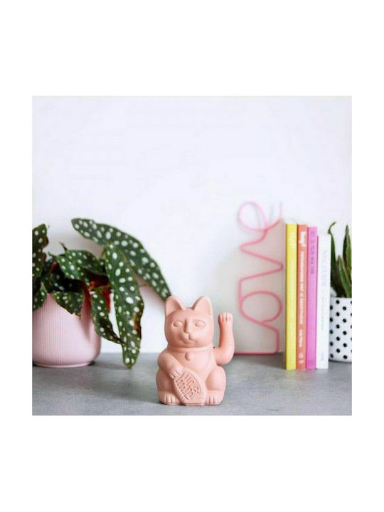 Donkey Decorative Cat made of Plastic Lucky Cat in Pink 10.5x8.5x15cm 1pcs