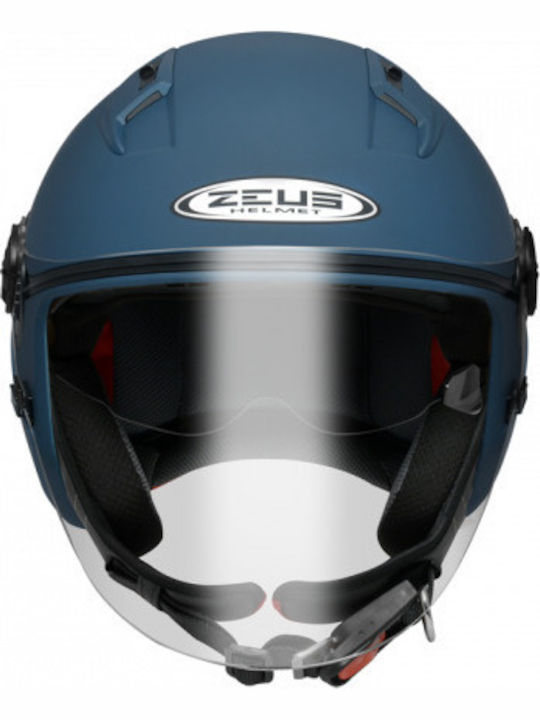 Zeus ZS-213 Matt Dark Blue Motorcycle Helmet Jet DOT / ECE 22.05 1050gr with Sunvisor 28605463