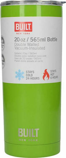 Built Thermal Ποτήρι Θερμός Ανοξείδωτο BPA Free 590ml Πράσινο με Επιστόμιο