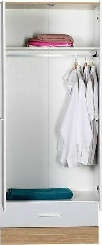 Doppeltür Kleiderschrank Base White / Sonoma 80x52x198cm