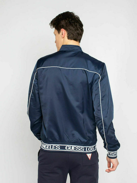 Guess Men's Jacket Windproof Blue