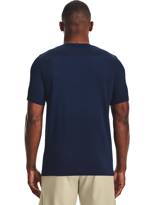 Under Armour Seamless Men's Athletic T-shirt Short Sleeve Navy Blue