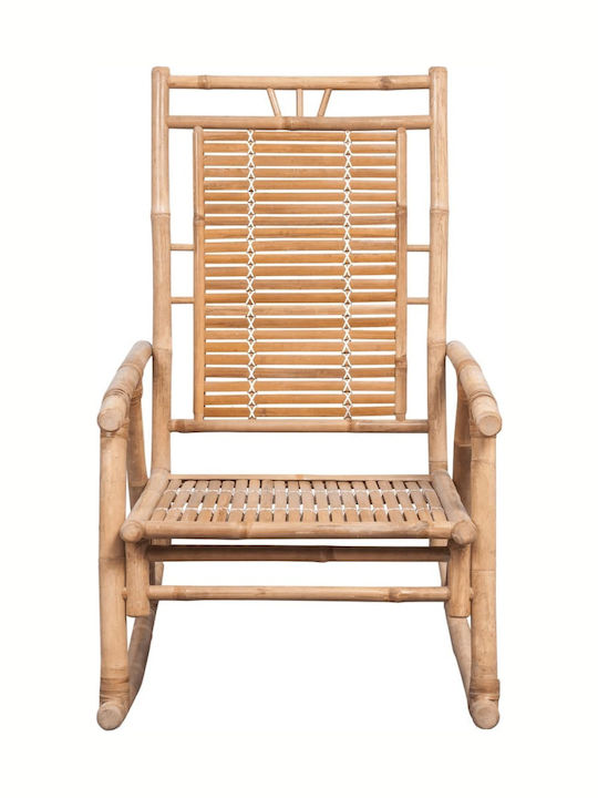 Schaukelstuhl Bamboo Coffee mit Kissen 66x86x105εκ.
