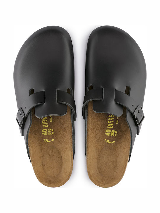 Birkenstock Boston SL Leder Clog Herren Herren Leder Anatomisch Clogs Schwarz