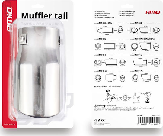 AMiO Exhaust Muffler MT-007 Στρογγυλό 48-65mm /AM