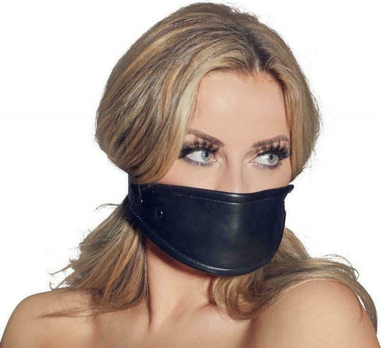 Zado Leather Gag Silicone Ball Φίμωτρο σε Μαύρο Χρώμα