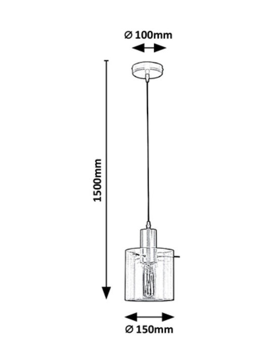 Rabalux Donati Pendant Light Single-Light for Socket E27 Bronze