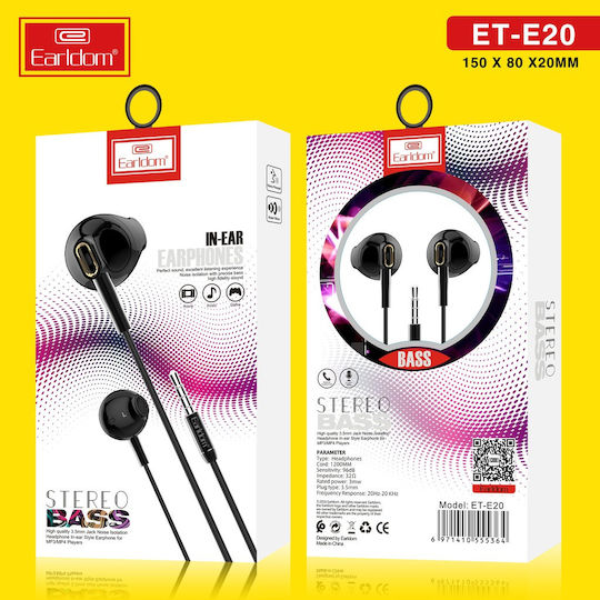 Earldom ET-E20 Earbuds Handsfree με Βύσμα 3.5mm Μαύρο