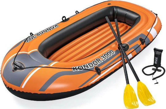Bestway Kondor 3000 Inflatable Boat 2 People Orange with Oars & Pump 232x115cm