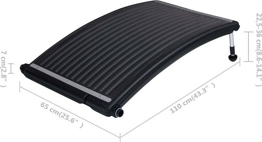 vidaXL Θερμαντικό Πάνελ Πισίνας από Αλουμίνιο 110x65εκ. Μαύρο 92575