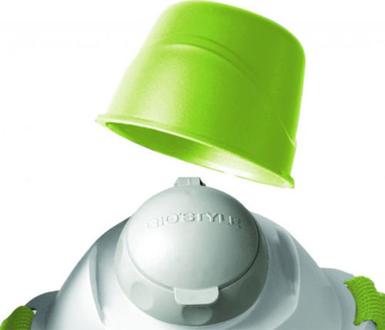 GioStyle Ciao Bottle Bottle Thermos Plastic 650ml Gray / Green with Cap-Cup