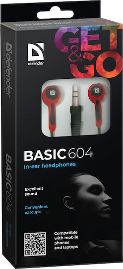 Defender Ακουστικά Ψείρες In Ear Basic 604 Κόκκινα