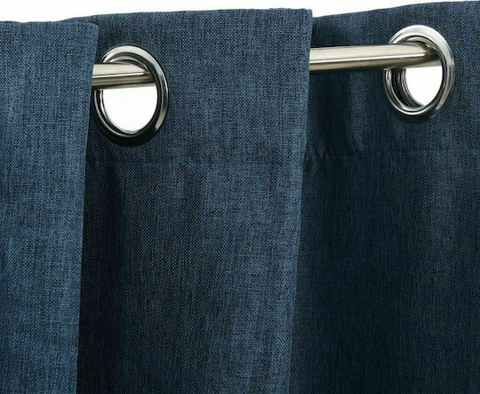 vidaXL Set of Blackout Curtains with Grommets Blue 2 Pieces 140x225cm