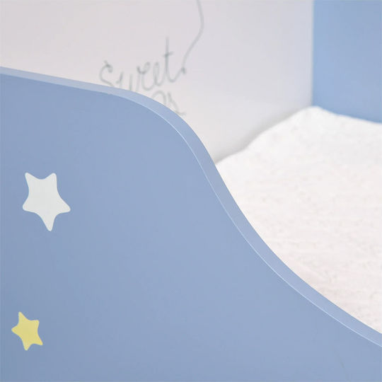 Kids Bed Single Light Blue for Mattress 70x140cm