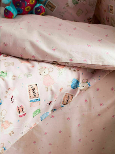 Vesta Home Mouse Set Baby Bettlaken Für Krippe Baumwolle Rosa 120x165cm 3Stück
