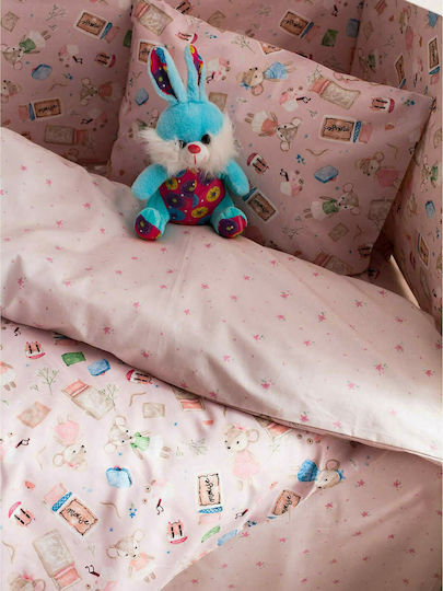 Vesta Home Mouse Set Baby Bettlaken Für Krippe Baumwolle Rosa 120x165cm 3Stück