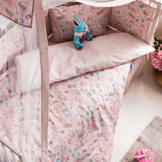 Vesta Home Mouse Set Baby Bettlaken Für Krippe Baumwolle Rosa 120x165cm 3Stück