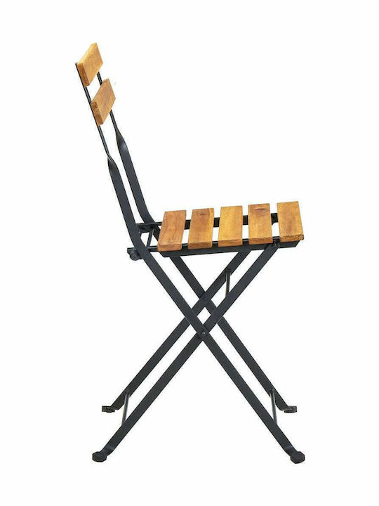 Zappeion-Stuhl Hölzernes Bistro Acacia 4Stück 40x39x79εκ.
