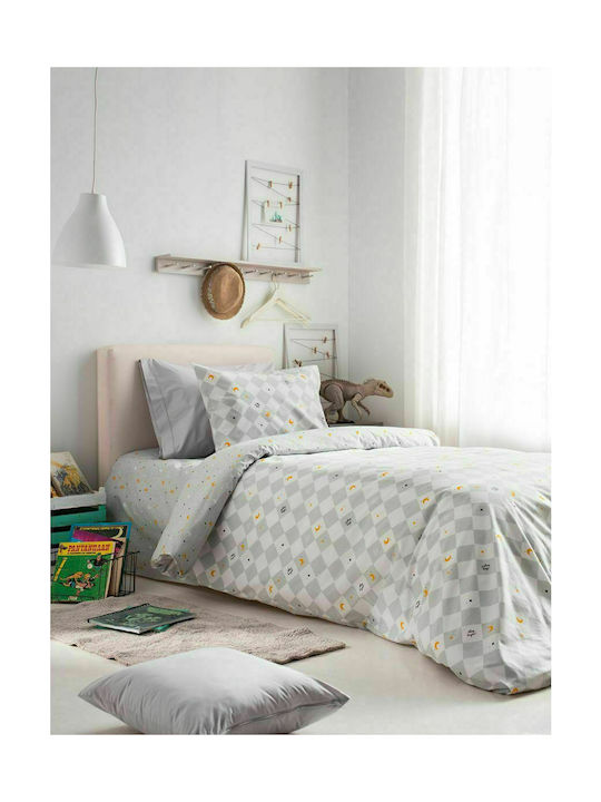 Vesta Home Σετ Βρεφικά Σεντόνια Κούνιας Βαμβακερά Dream Γκρι 120x165εκ. 3τμχ