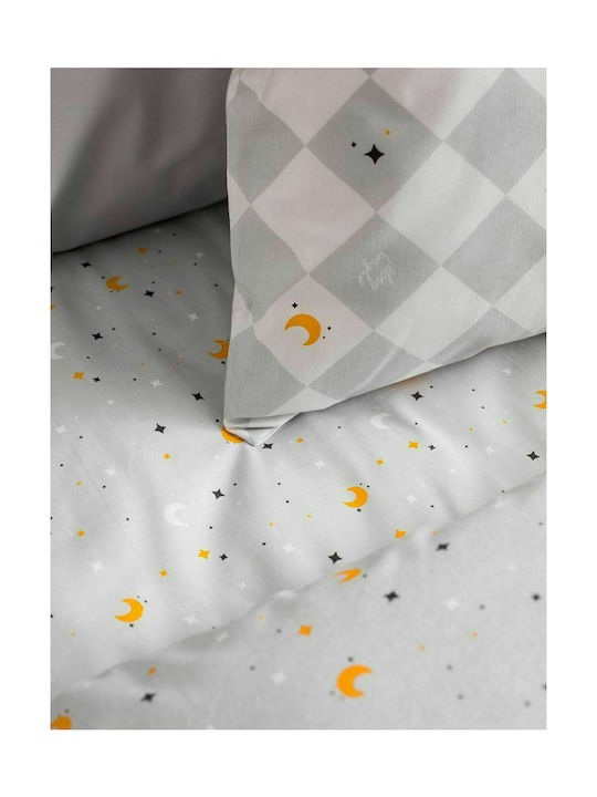 Vesta Home Σετ Βρεφικά Σεντόνια Κούνιας Βαμβακερά Dream Γκρι 120x165εκ. 3τμχ