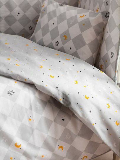 Vesta Home Dream Baby Sheets Set Crib Cotton Gray 120x165cm 3pcs