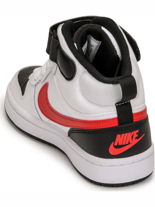 Court Borough Mid Παιδικά Sneakers High με Σκρατς Λευκά CD7782-110