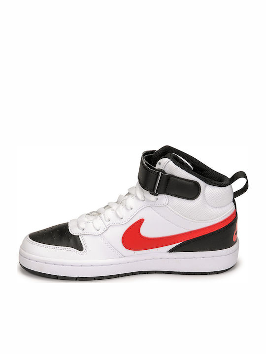 Court Borough Mid Παιδικά Sneakers High με Σκρατς Λευκά CD7782-110
