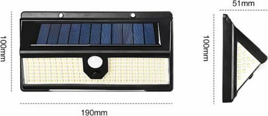 Wall Mounted Solar Light 3W 2000lm Cold White 6500K with Motion Sensor IP65 19cmx10cmx5cmcm
