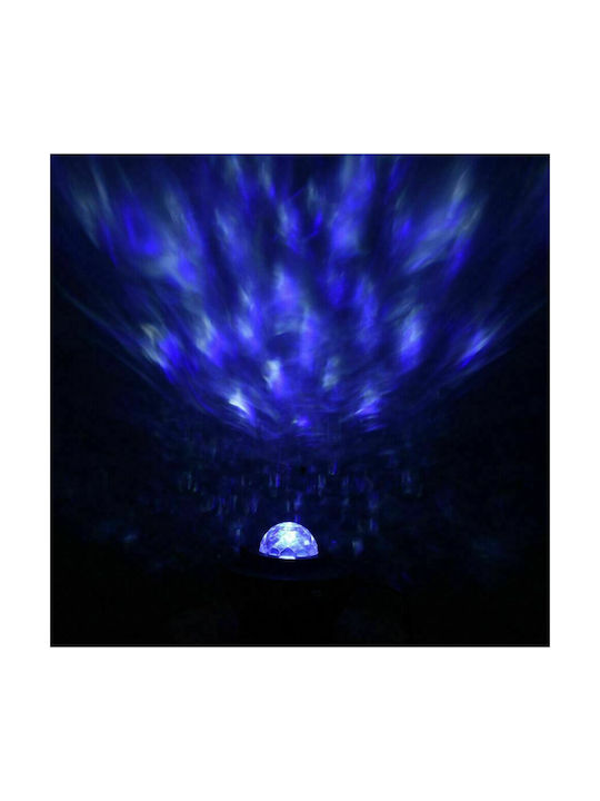 Led Rotating Kids Projector Lamp Starry Ocean Wave with Star Projection with Color Changes Black 16x16x12εκ.