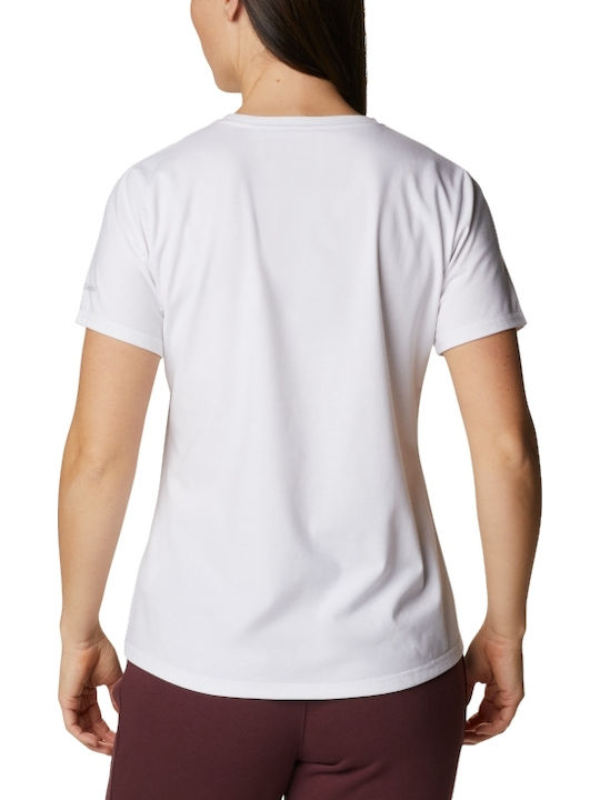 Columbia Damen Sportlich T-shirt Weiß