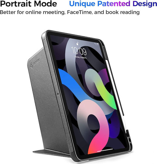 tomtoc Vertical Tri-Case Flip Cover Μαύρη (iPad Air 2020/2022)