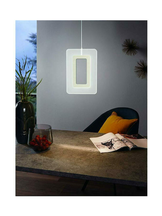 Eglo Enaluri Pendant Light LED Rail with Warm White Light Silver