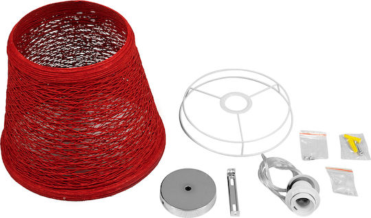GloboStar Playroom Red Ceiling Light with Rope for E27 Socket 32x32x27cm