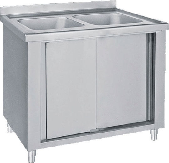 Bambas Frost Λάντζα Κλειστή Διπλή LK2-140 με 2 Γούρνες 50x50x30cm