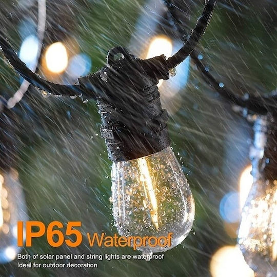 Hanging Solar Light Garland 6W Warm White 2700K with Photocell IP65