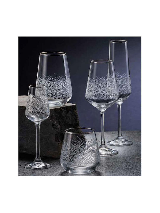 Bohemia Sandra Platinum Set de Pahare pentru apa din Cristal 380ml 0803393 6buc