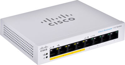 Cisco CBS110-8PP-D Unmanaged L2 PoE Switch with 8 Gigabit (1Gbps) Ethernet Ports