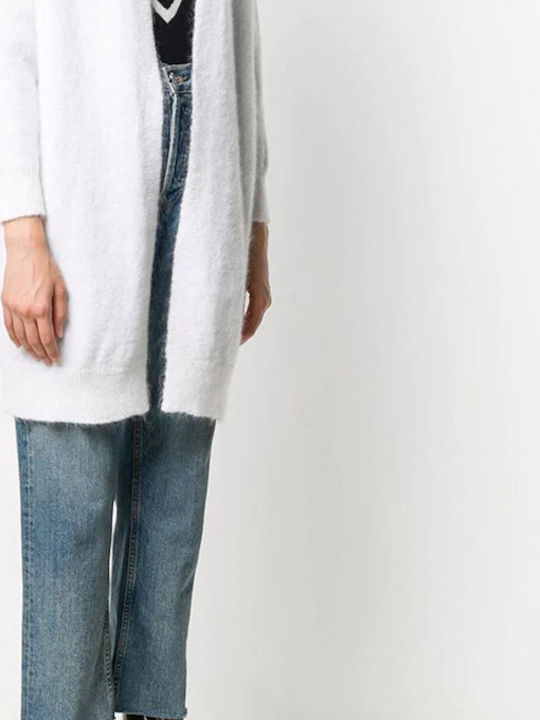 Lange Damen Strickjacke Weiß
