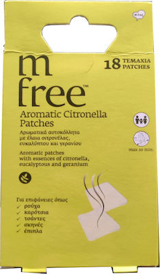 M Free Εντομοαπωθητικά Αυτοκόλλητα Aromatic Citronella Κατάλληλα για Παιδιά 18τμχ