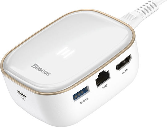 Baseus USB-C Docking Station with HDMI 4K PD Ethernet White (CAHUB-AU02)