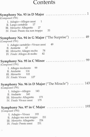 Dover Publications Haydn - London Symphonies Nr.93-98 [Full Score] Sheet Music for Orchestra