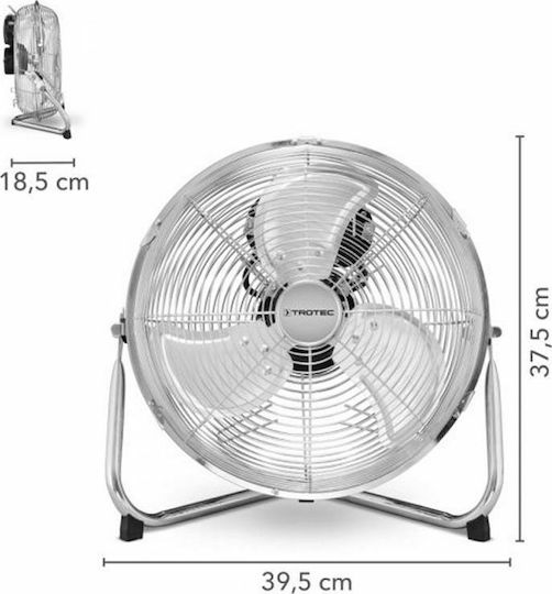 Trotec TVM 12 Ανεμιστήρας Δαπέδου 37W Διαμέτρου 30cm Ασημί