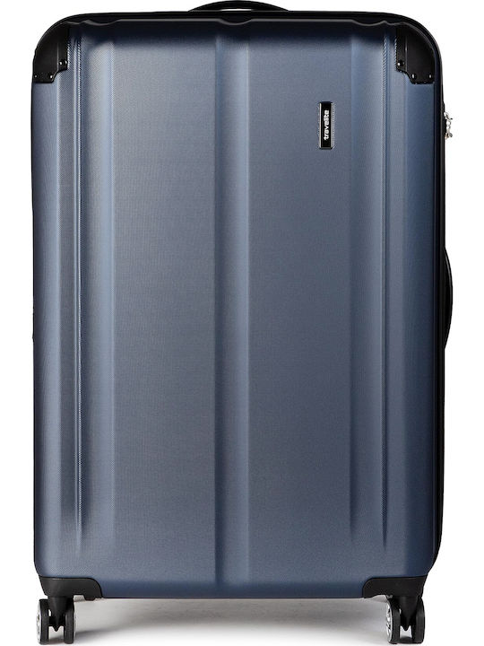 Travelite City Large Travel Suitcase Hard Navy Blue with 4 Wheels Height 77cm