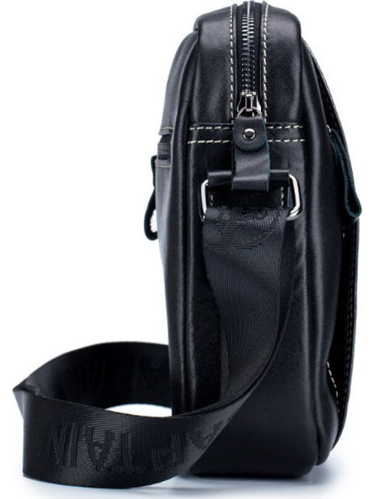 Leather Men's Shoulder / Crossbody Bag Black