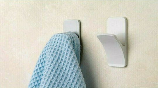 Inofix Άγκιστρο Μπάνιου Μονό με Αυτοκόλλητο ​3x6cm Λευκό