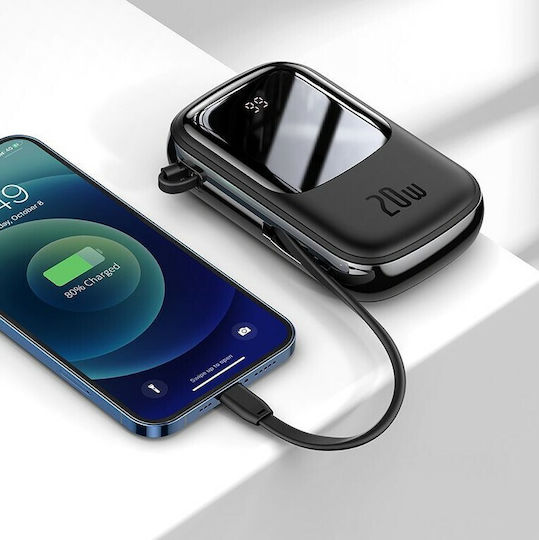 Baseus Qpow Pro Power Bank 20000mAh 20W με Θύρα USB-A και Θύρα USB-C Power Delivery / Quick Charge 3.0 Μαύρο