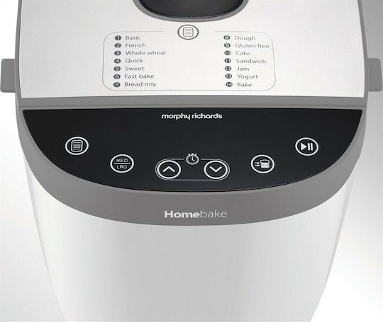 Morphy Richards 502001 Αρτοπαρασκευαστής 600W Χωρητικότητας 900gr με 14 Προγράμματα