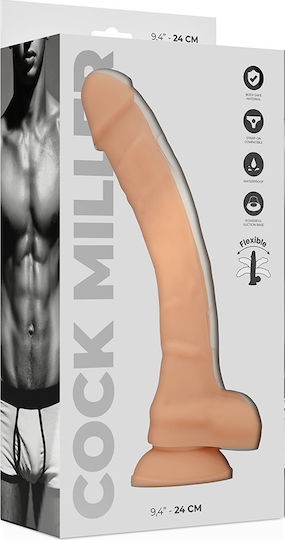 Cock Miller Ρεαλιστικό Dildo με Όρχεις και Βεντούζα Flesh 24cm